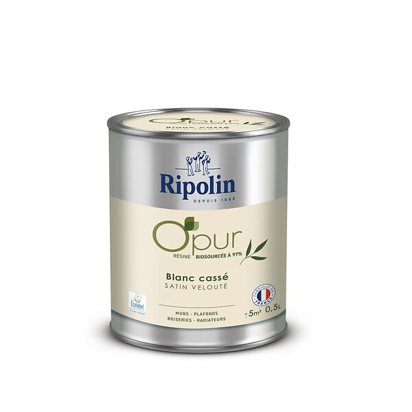 RIPOLIN - Peinture intérieure satinée - Blanc cassé - 0,5L - large