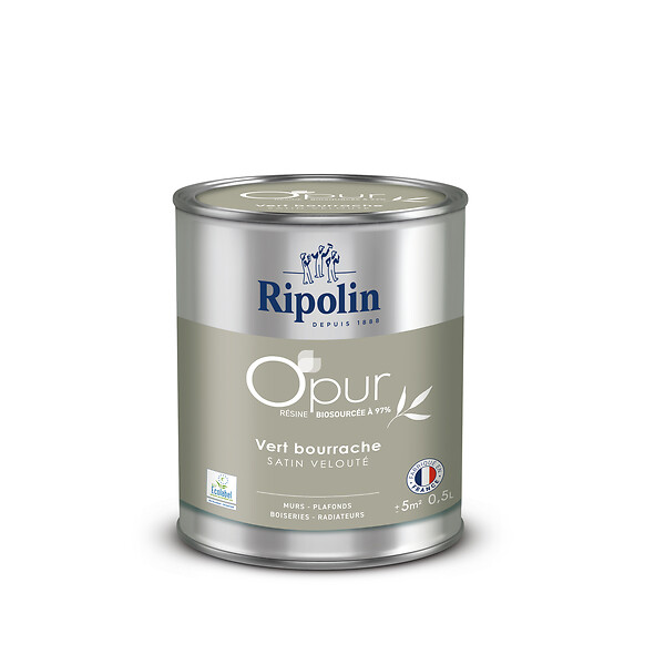 RIPOLIN - Peinture biosourcée - Vert Bourrache - Satin - 0,5L - large