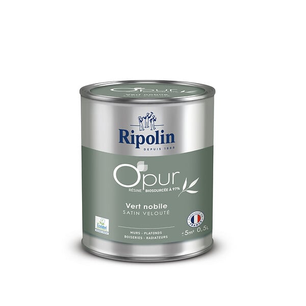 RIPOLIN - Peinture O'pur - Vert nobile - Satin - 0.5L - large