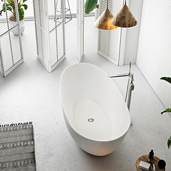 STANO - Baignoire îlot design ovale FLORIDA blanche 165 cm Brillant - large