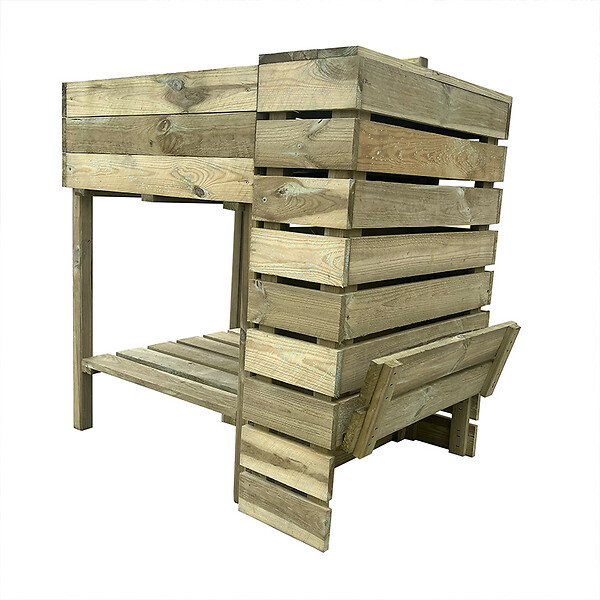 ALTONA - Carré potager sur pied L60xl80 cm avec avec composteur - large