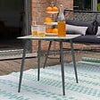 OVIALA - Grande table basse de jardin en acier gris - Costa Rica - vignette