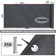 VOUNOT - Brise vue occultant en HDPE 230g/m² 1.8x10m avec attaches de fixation anthracite - vignette