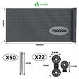 VOUNOT - Brise vue occultant en HDPE 150g/m² 1.5x10m avec attaches de fixation anthracite - vignette