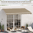 OUTSUNNY - Toile de rechange store banne - lambrequin vagues douces - polyester haute densité 280 g/m² anti-UV dim. 3,82L x 2,4l (avancée) m café latte - vignette