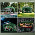 VOUNOT - Tonnelle de Jardin 3x3m POP UP installation facile avec portes et fenetres Vert - vignette