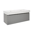 NATUREL - Meuble et vasque salle de bain strié Naturel Savona 118x43x44,8 cm gris mat (SAVONA120GMU2) - vignette