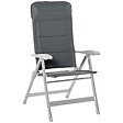 OUTSUNNY - Chaise de jardin pliante dossier haut inclinable multipositions accoudoirs tétière alu. oxford déperlant gris - vignette
