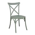 OVIALA - Chaise de terrasse empilable en plastique vert sauge - Dublin - vignette
