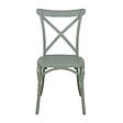 OVIALA - Chaise de terrasse empilable en plastique vert sauge - Dublin - vignette