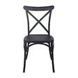 OVIALA - Chaise de terrasse empilable en plastique noire - Dublin - vignette