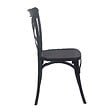 OVIALA - Chaise de terrasse empilable en plastique noire - Dublin - vignette
