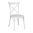 OVIALA - Chaise de terrasse empilable en plastique blanc - Dublin - vignette
