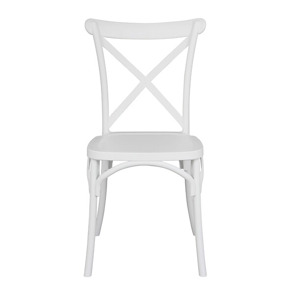 OVIALA - Chaise de terrasse empilable en plastique blanc - Dublin - large