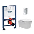 GROHE - Pack WC Bâti-support Rapid SL + WC sans bride SAT Brevis + Plaque Chrome (RapidSL082-Brevis-1) - vignette