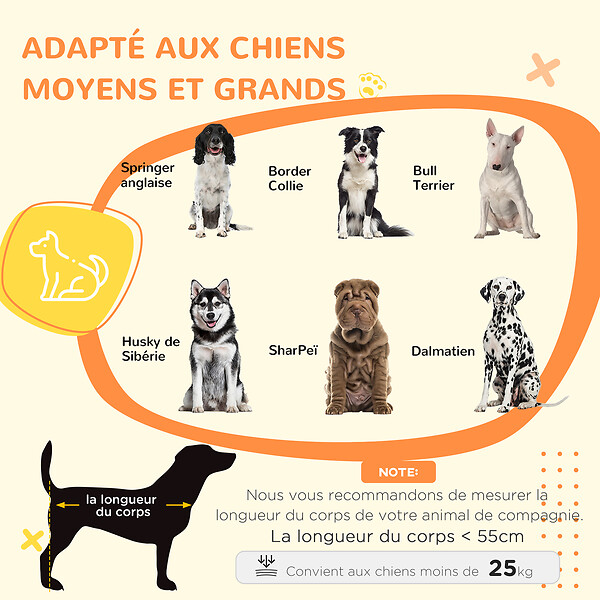 PAWHUT - Cage pour chien sur pied - 2 portes verrouillables, coussin déhoussable inclus - acier filaire noir panneaux aspect bois clair - large