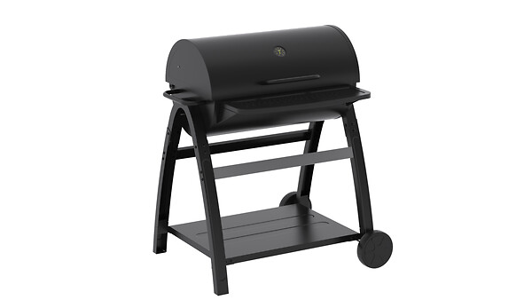 COOKIN G. - Barbecue charbon de bois tonneau Acier peint 640x410 mm - large