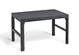 KETER - Table de jardin en résine Lyon - Rotin tressé – Noir – H.40-66xL.116cm - vignette