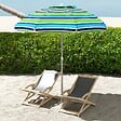 OUTSUNNY - Parasol inclinable réglable de plage protection UV40+ Ø178 cm sac transport inclus - vignette