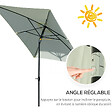OUTSUNNY - Parasol rectangulaire inclinable de jardin avec manivelle métal polyester haute densité anti UV 50+ crème - vignette
