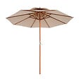 OUTSUNNY - Parasol en bois peuplier droit 2 toits polyester 180 g/m² dia. 2,65 x 2,64H m beige - vignette