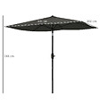 OUTSUNNY - Parasol rectangulaire inclinable de jardin avec manivelle métal polyester haute densité anti UV 50+ gris - vignette
