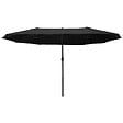 OUTSUNNY - Parasol de jardin XXL parasol grande taille 4,6L x 2,7l x 2,4H m ouverture fermeture manivelle acier polyester haute densité noir - vignette