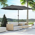 OUTSUNNY - Parasol de jardin XXL parasol grande taille 4,6L x 2,7l x 2,4H m ouverture fermeture manivelle acier polyester haute densité noir - vignette