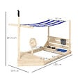 OUTSUNNY - Bac à sable bateau de pirate en bois avec jeu de cuisine et 6 accessoires - vignette