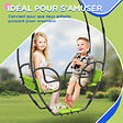 OUTSUNNY - Balançoire agrès face à face enfant 3 à 6 ans - assises, dossiers, repose-pieds - acier gris PE vert - vignette