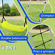 OUTSUNNY - Balançoire portique 4 agrès - 2 balançoires, 2 échelles - dim. 2,6L x 1,85l x 1,8H m - métal époxy PE gris vert - vignette