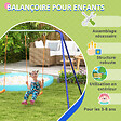 OUTSUNNY - Balançoire 2 agrès portique avec 2 balançoires dim. 2,69L x 1,6l x 1,8H m métal époxy anticorrosion vert bleu PP orange - vignette