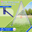 OUTSUNNY - Balançoire 2 agrès portique avec 2 balançoires dim. 2,69L x 1,6l x 1,8H m métal époxy anticorrosion vert bleu PP orange - vignette