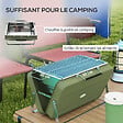 OUTSUNNY - Mini barbecue à charbon portable pliable dim. 47L x 30l x 28H cm vert - vignette