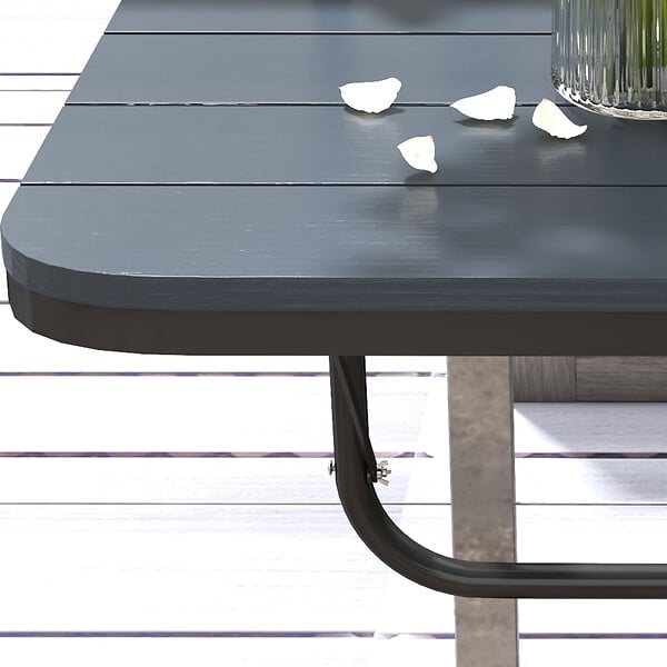 OUTSUNNY - Table suspendue de balcon pliable dim. plateau 60L x 40l cm hauteur réglable 55-64H cm alu plastique noir - large