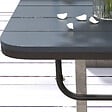 OUTSUNNY - Table suspendue de balcon pliable dim. plateau 60L x 40l cm hauteur réglable 55-64H cm alu plastique noir - vignette