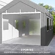 OUTSUNNY - Tente garage carport dim. 6L x 2,95l x 2,78H m acier galvanisé PE haute densité 2 portes 6 fenêtres gris - vignette