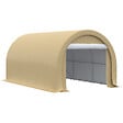 OUTSUNNY - Tente garage carport dim. 5L x 3l x 2,4H m acier galvanisé robuste PE haute densité 190 g/m² imperméable anti-UV beige - vignette