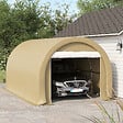 OUTSUNNY - Tente garage carport dim. 5L x 3l x 2,4H m acier galvanisé robuste PE haute densité 190 g/m² imperméable anti-UV beige - vignette