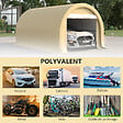 OUTSUNNY - Tente garage carport dim. 5L x 3l x 2,4H m acier galvanisé robuste PE haute densité 190 g/m² imperméable anti-UV beige - vignette