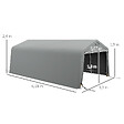OUTSUNNY - Tente garage carport dim 6L x 3,3l x 2,4H m acier galvanisé robuste PE haute densité 150 g/m² imperméable anti-UV gris - vignette