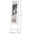 HOMCOM - Armoire à bijoux sur pieds avec miroir multi-rangement éclairage LED blanc - vignette