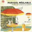 OUTSUNNY - Ensemble salon de jardin enfant 4 pcs design lion - chaises pliables - métal polyester jaune rouge - vignette