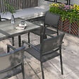 OUTSUNNY - Ensemble salon de jardin 6 places 7 pièces avec table à manger acier textilène aspect bois gris - vignette