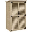 OUTSUNNY - Armoire de jardin abri de jardin 2 portes persiennes 2 étagères toit bitumé bois sapin pré-huilé - vignette