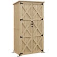 OUTSUNNY - Armoire de jardin abri de jardin 2 portes croisillons 2 étagères toit bitumé bois sapin pré-huilé - vignette