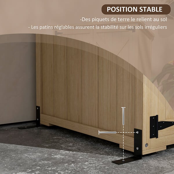 OUTSUNNY - Armoire de jardin abri de jardin 2 portes croisillons 2 étagères toit bitumé bois sapin pré-huilé - large