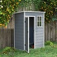 OUTSUNNY - Abri de jardin - remise pour outils - cabanon porte verrouillable, fenêtre - dim. 151L x 92l x 193H cm - alu PP gris blanc - vignette
