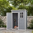 OUTSUNNY - Abri de jardin - remise pour outils - cabanon porte verrouillable, fenêtre - dim. 151L x 92l x 193H cm - alu PP gris blanc - vignette