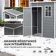 OUTSUNNY - Abri de jardin - remise pour outils - cabanon porte verrouillable, fenêtre - dim. 151L x 92l x 193H cm - alu PP gris blanc - vignette
